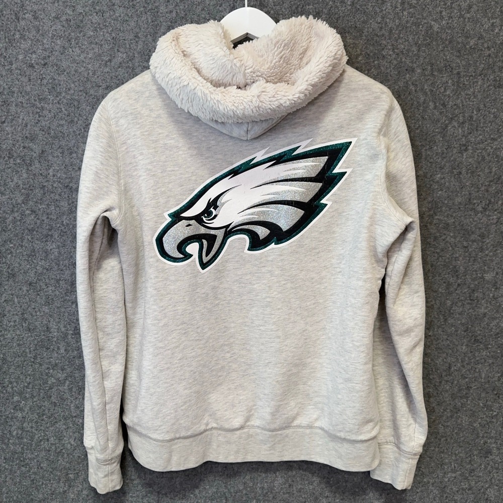 💚RARE🦅 VS PINK NFL Philadelphia Eagles Football Bling Sherpa Zip Hoodie Large